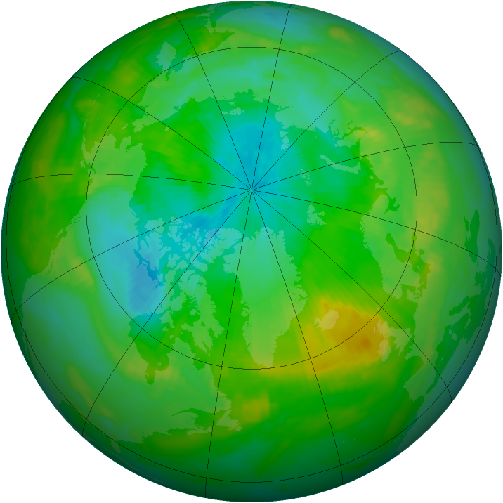 Arctic ozone map for 16 August 1982